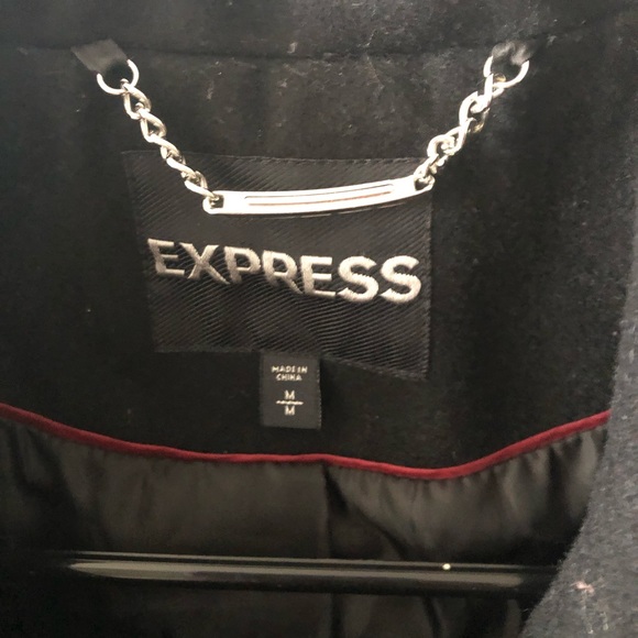 Express black double breasted wool blend trench - Picture 5 of 8